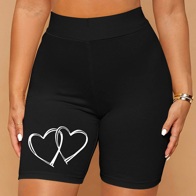 Women's Daily Sports Casual Sports Letter Star Heart Shape Shorts Printing Leggings display picture 3