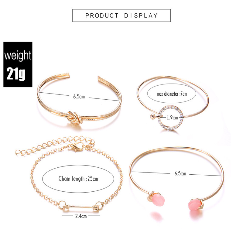 Vintage Style Punk Simple Style Moon Leaves Arrow Stainless Steel Alloy Plating Inlay Artificial Diamond Rhinestones Gold Plated Silver Plated Bracelets Bangle display picture 7