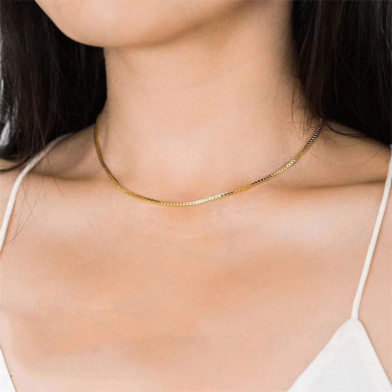 Stainless Steel 18K Gold Plated White Gold Plated Simple Style Plating Solid Color Necklace display picture 9