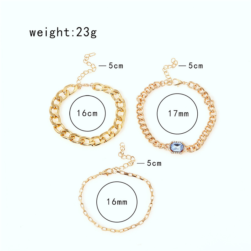 Casual Punk Simple Style Geometric Butterfly Stainless Steel Alloy Chain Hollow Out Inlay Artificial Gemstones Artificial Diamond Gold Plated Silver Plated Bangle display picture 4