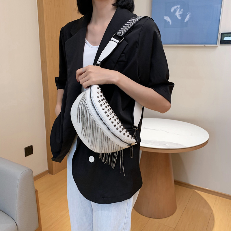 Women's Streetwear Stripe Pu Leather Waist Bags display picture 4