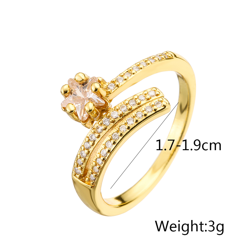 Simple Style Commute Round Flower Copper 18k Gold Plated Zircon Open Ring In Bulk display picture 1