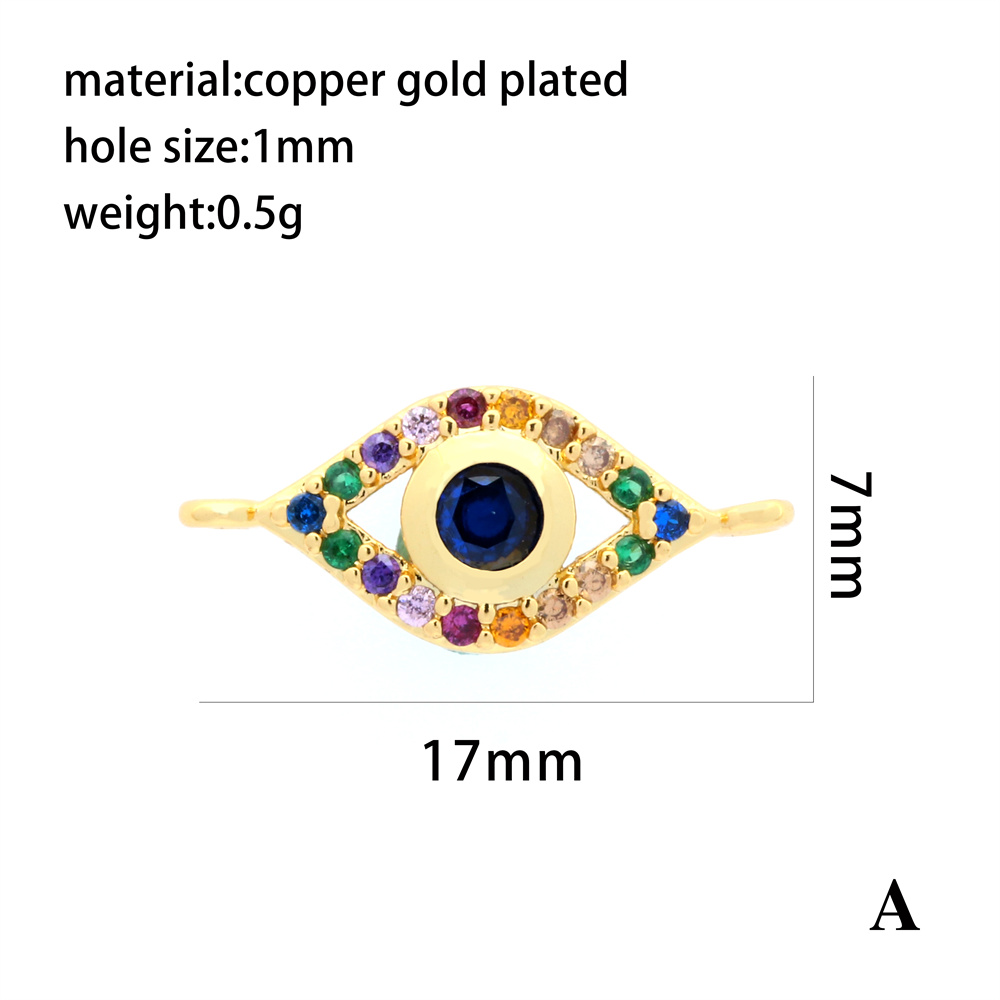 Ins Style Simple Style Devil's Eye Heart Shape Gold Plated Zircon Copper Wholesale Pendants display picture 6
