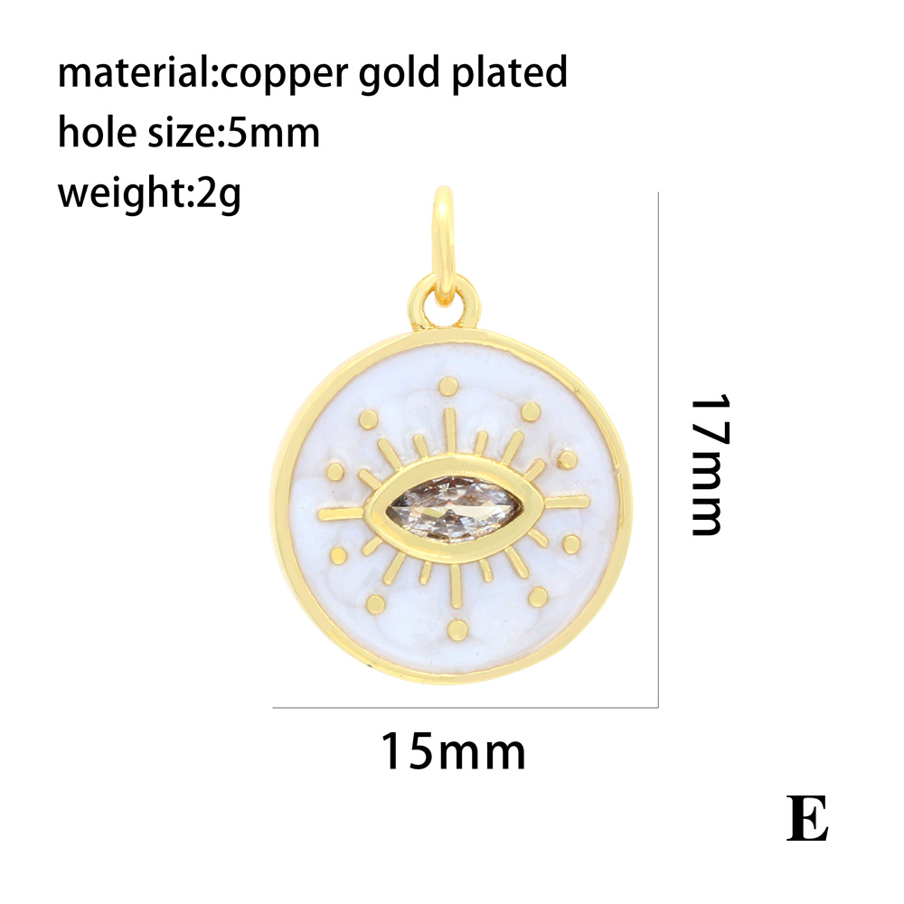 Ins Style Simple Style Devil's Eye Heart Shape Gold Plated Zircon Copper Wholesale Pendants display picture 10