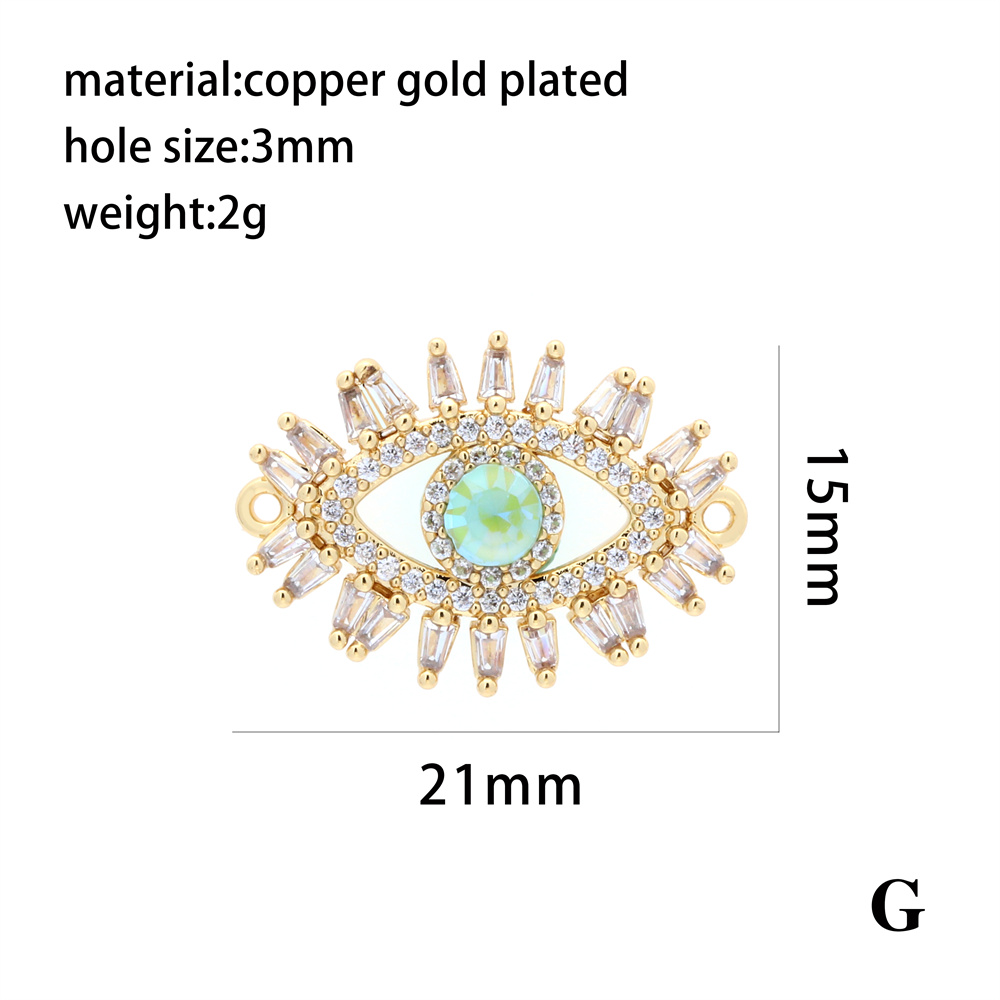 Ins Style Simple Style Devil's Eye Heart Shape Gold Plated Zircon Copper Wholesale Pendants display picture 15