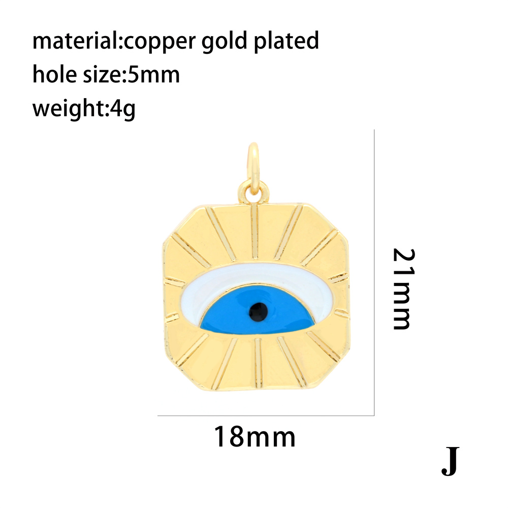 Ins Style Simple Style Devil's Eye Heart Shape Gold Plated Zircon Copper Wholesale Pendants display picture 12