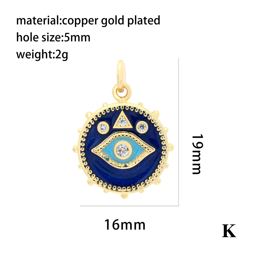 Ins Style Simple Style Devil's Eye Heart Shape Gold Plated Zircon Copper Wholesale Pendants display picture 16