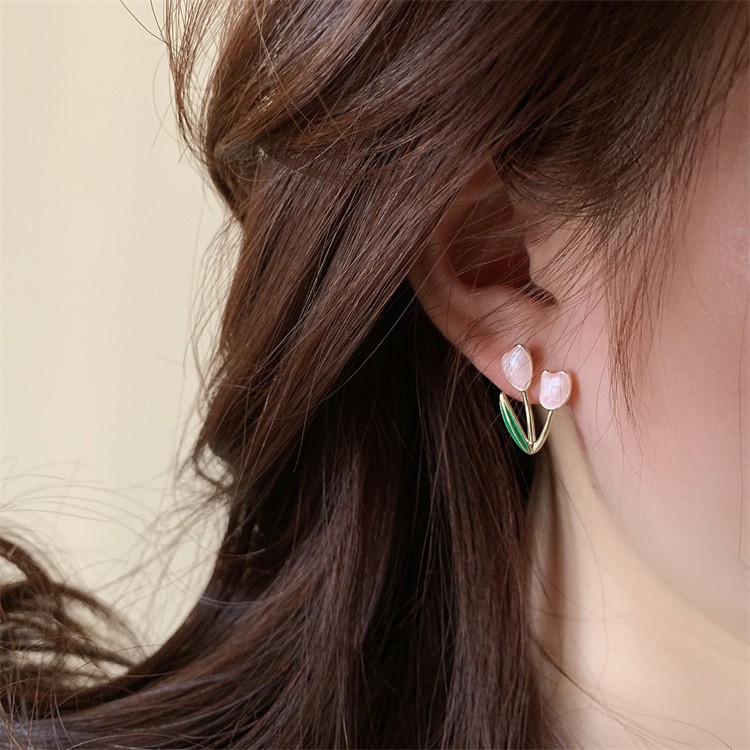 Basic Pastoral Flower Alloy Enamel Women's Ear Studs display picture 4