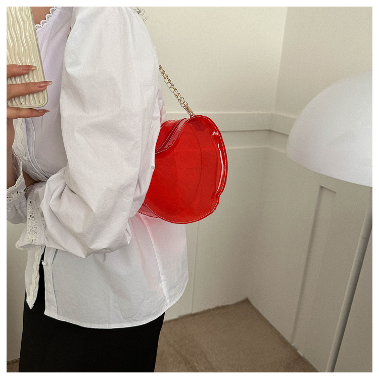 Women's Pvc Heart Shape Streetwear Heart-shaped Zipper Shoulder Bag Crossbody Bag display picture 8