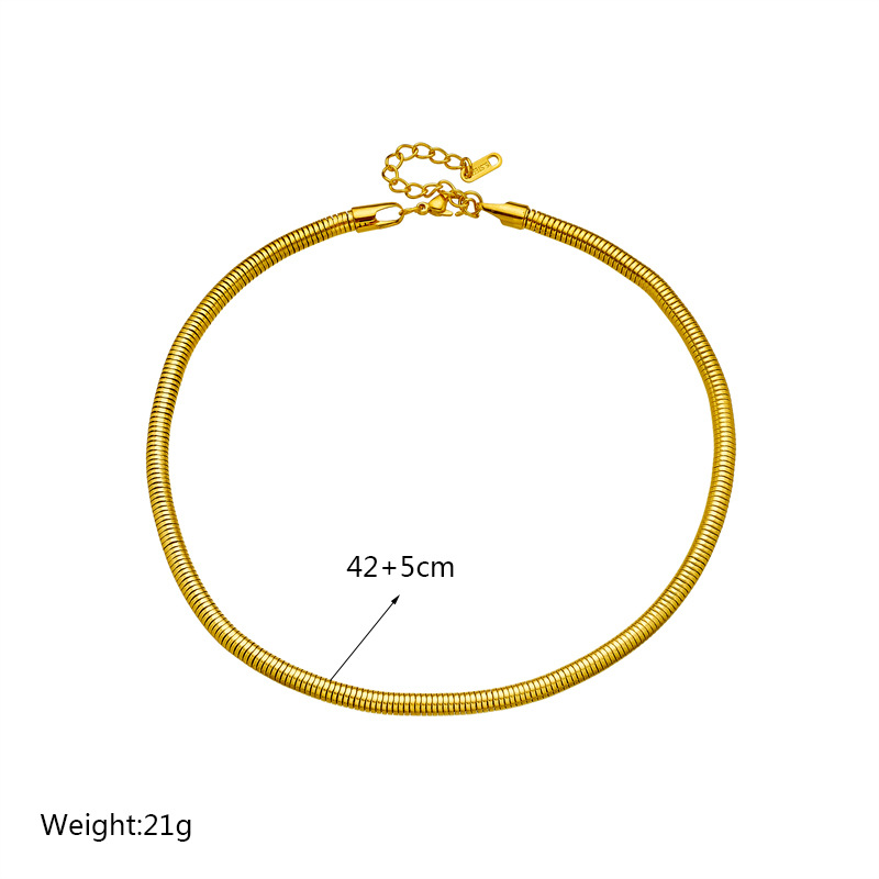 Hip-hop Punk Solid Color Titanium Steel Plating 18k Gold Plated Necklace display picture 4