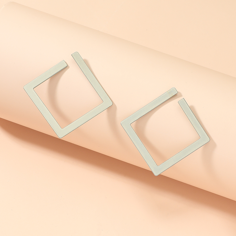 1 Pair Elegant Simple Style Rhombus Iron Ear Studs display picture 21