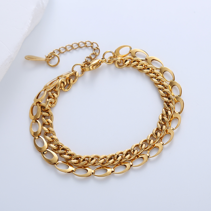 Casual Simple Style Triangle Heart Shape 304 Stainless Steel 18K Gold Plated No Inlaid Bracelets In Bulk display picture 3