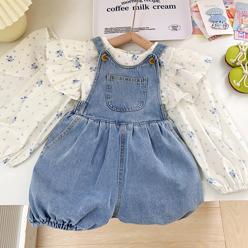 Cute Flower Cotton Spandex Polyester Girls Clothing Sets display picture 9