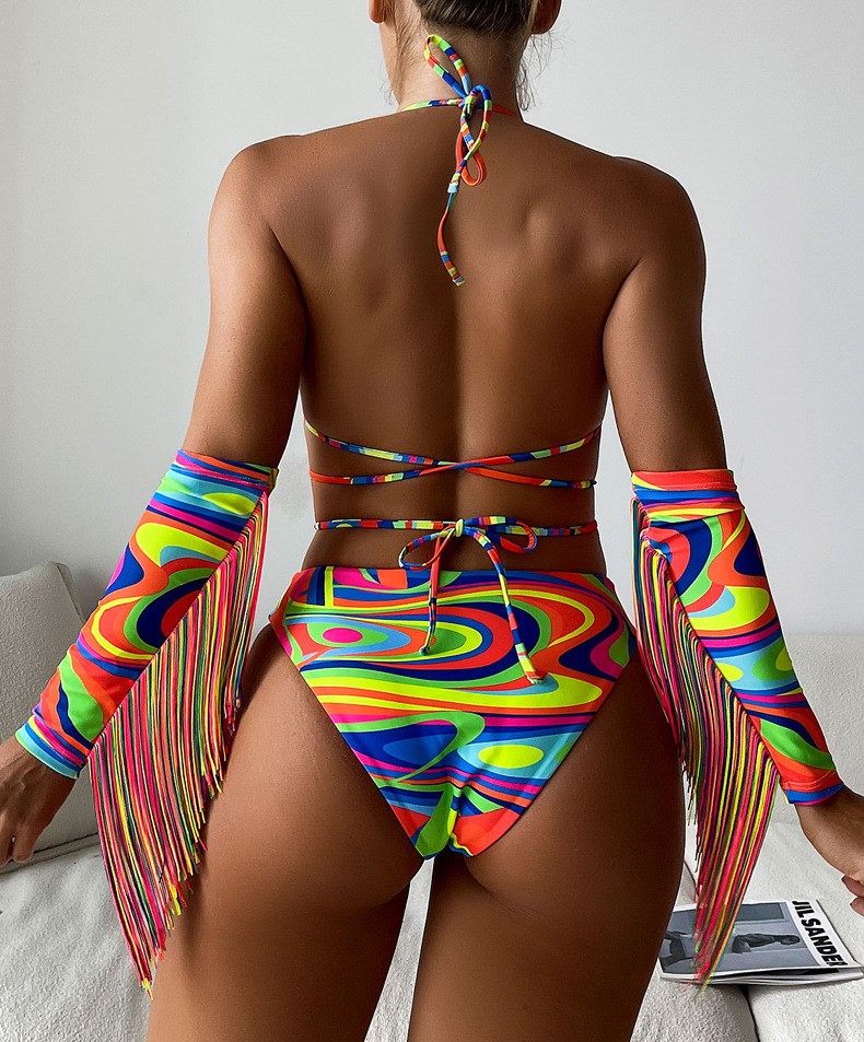 Women's Multicolor Backless 3 Piece Set Bikinis display picture 3