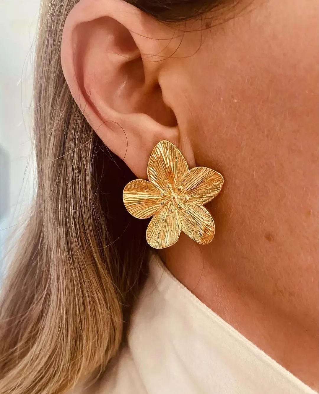 Ins Style Flower Butterfly Stainless Steel Plating Inlay Turquoise 18k Gold Plated Rings Earrings display picture 6