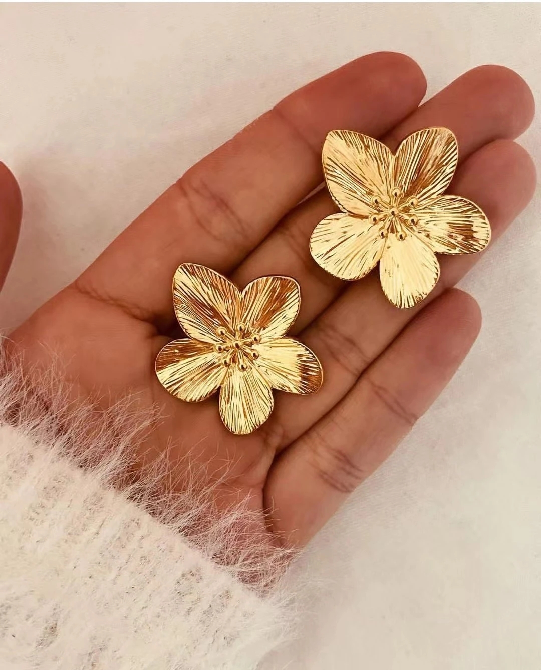 Ins Style Flower Butterfly Stainless Steel Plating Inlay Turquoise 18k Gold Plated Rings Earrings display picture 5