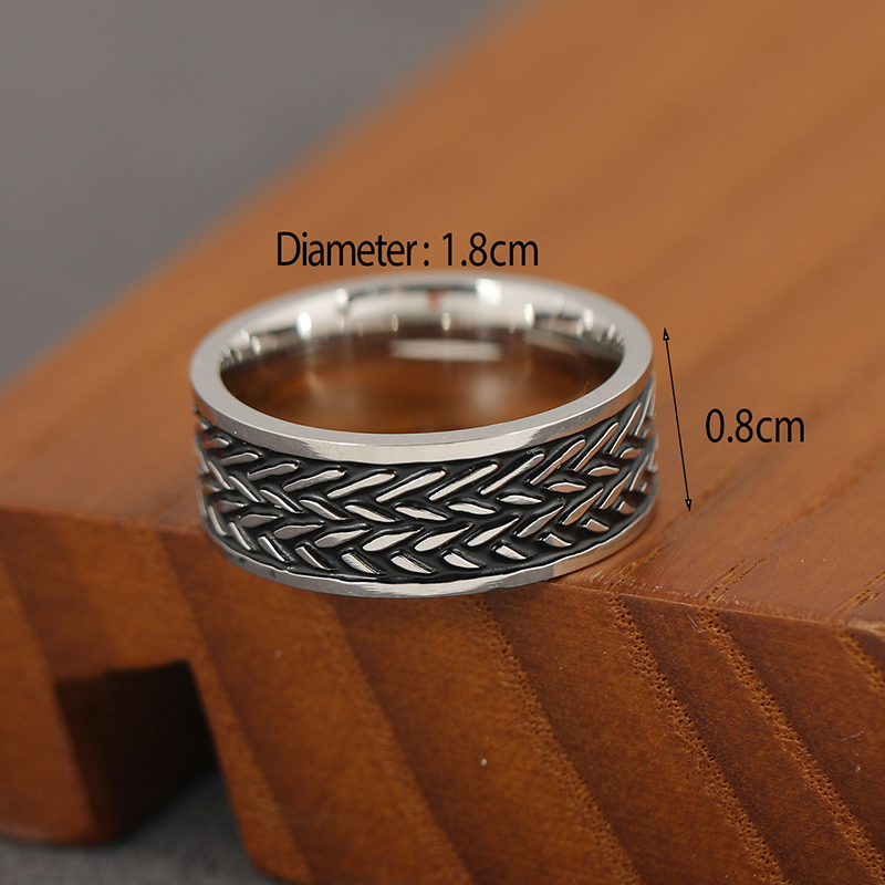 Punk Round Stainless Steel Men's Wide Band Ring display picture 4