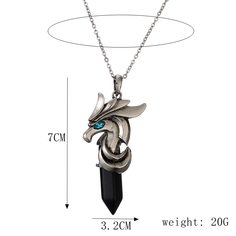 Vintage Style Hippocampus Stainless Steel Inlay Natural Stone Pendant Necklace display picture 1