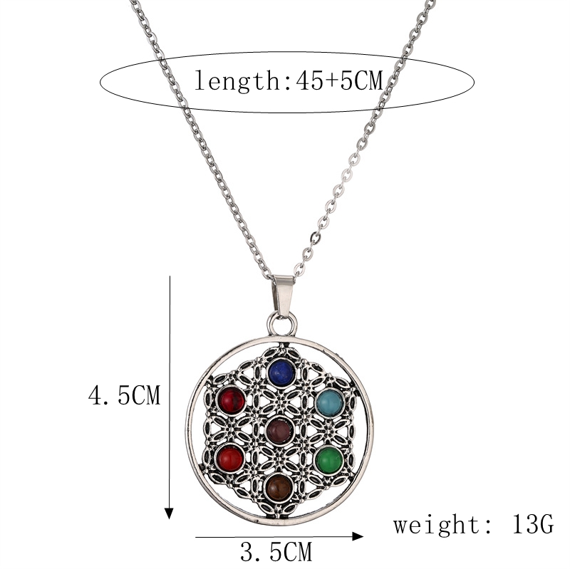 Casual Cool Style Hexagon Cross Moon Stainless Steel Plating Inlay Gem Pendant Necklace Long Necklace display picture 3