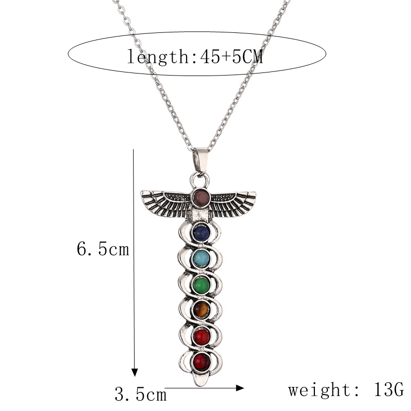 Casual Cool Style Hexagon Cross Moon Stainless Steel Plating Inlay Gem Pendant Necklace Long Necklace display picture 2