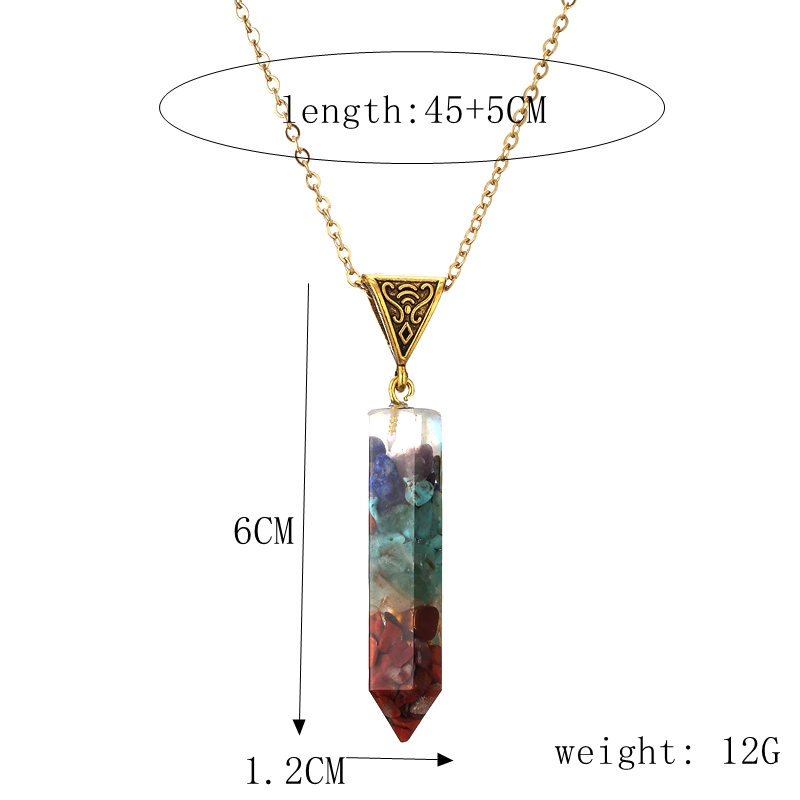 Wholesale Jewelry Ins Style Casual Multicolor Rectangle Stainless Steel Natural Stone Resin Pendant Necklace Long Necklace display picture 1