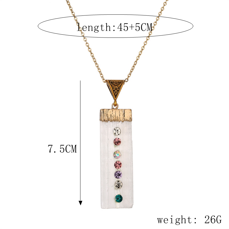 Wholesale Jewelry Ins Style Casual Multicolor Rectangle Stainless Steel Natural Stone Resin Pendant Necklace Long Necklace display picture 4