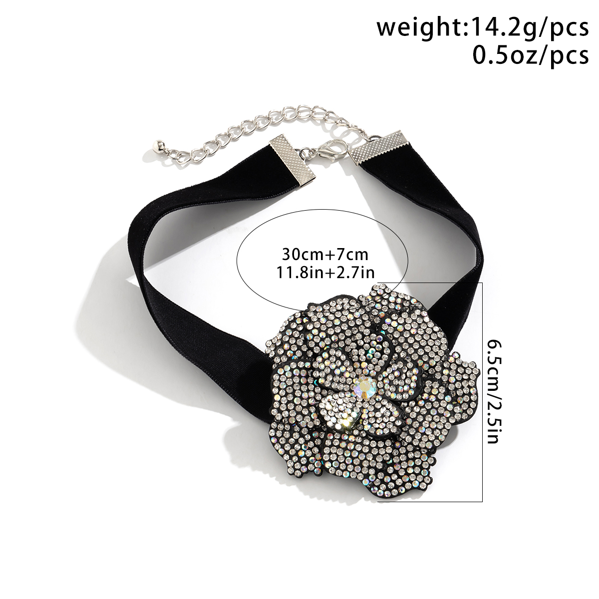 Glam Retro Exaggerated Flower Cloth Inlay Rhinestones Women's Bracelets Necklace display picture 1