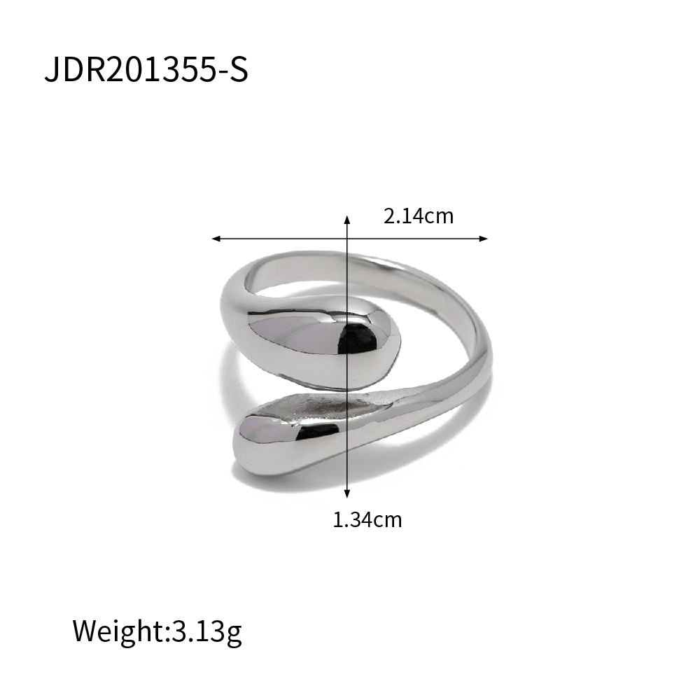 Ins Style Irregular Stainless Steel Criss Cross Open Ring display picture 1