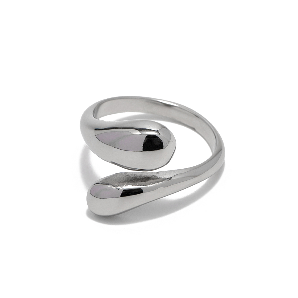 Ins Style Irregular Stainless Steel Criss Cross Open Ring display picture 2