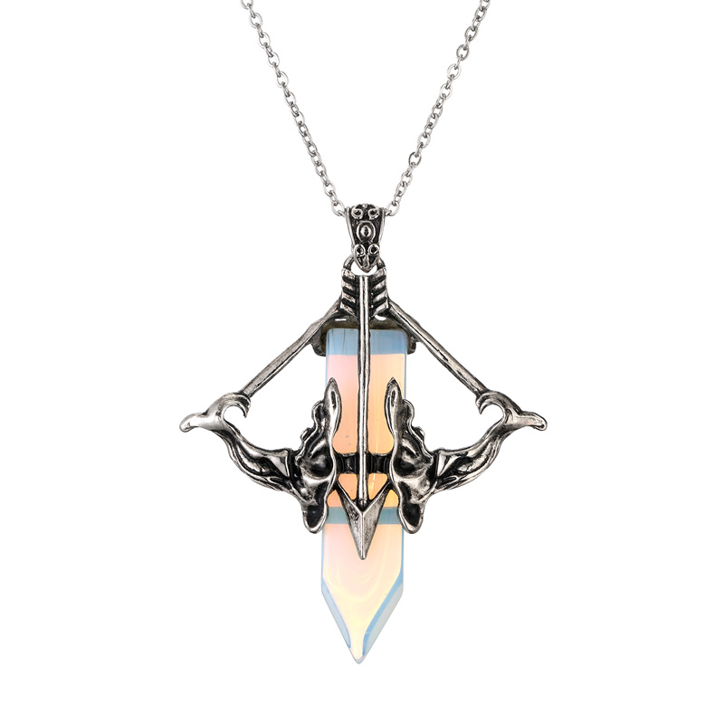 Streetwear Colorful Stainless Steel Natural Stone Plating Pendant Necklace display picture 8