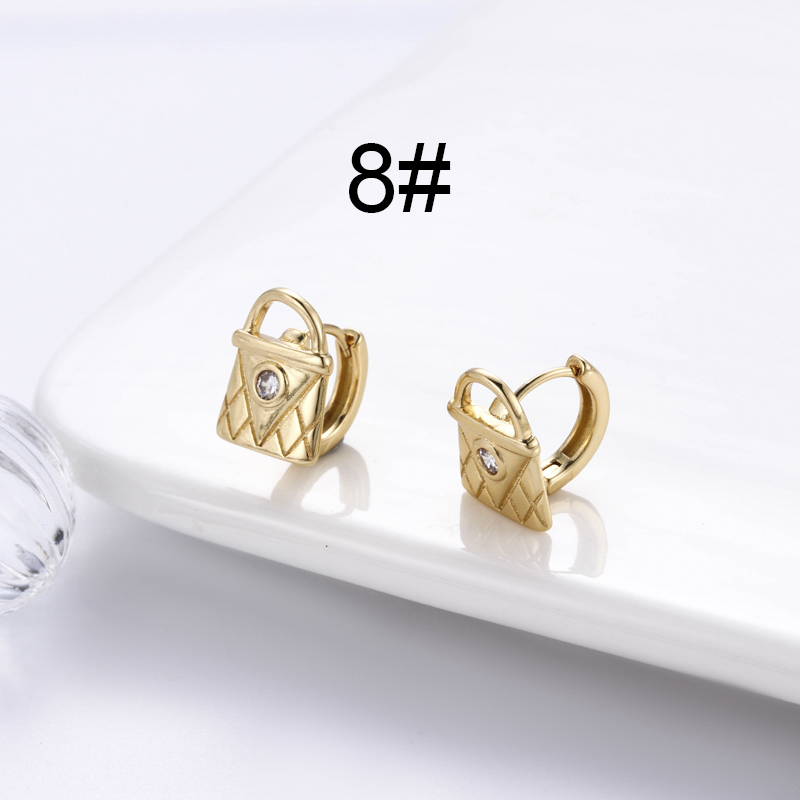 1 Pair Streetwear Star Copper Plating Inlay Zircon 18k Gold Plated Hoop Earrings display picture 9