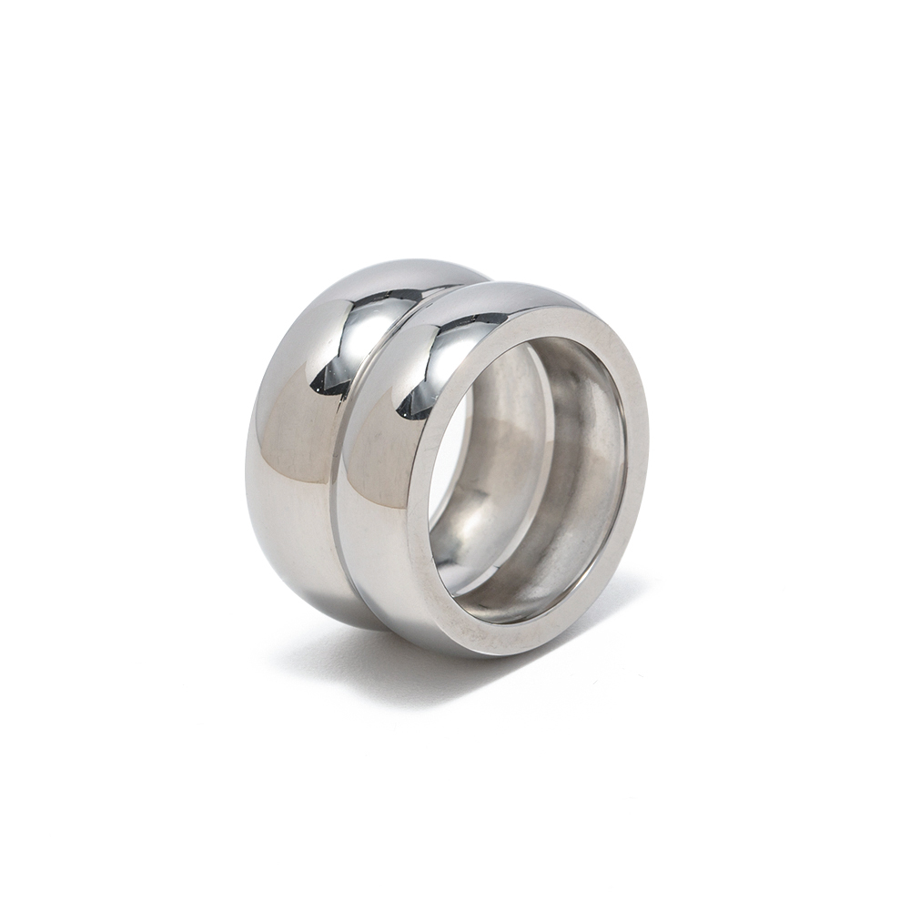Ins Style Circle Stainless Steel Wide Band Ring Rings display picture 6