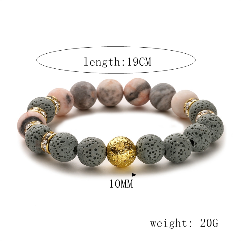 Retro Lock Natural Stone Beaded Bracelets display picture 4