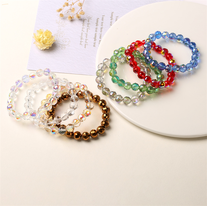 Sweet Simple Style Geometric Artificial Crystal Glass Wholesale Bracelets display picture 10