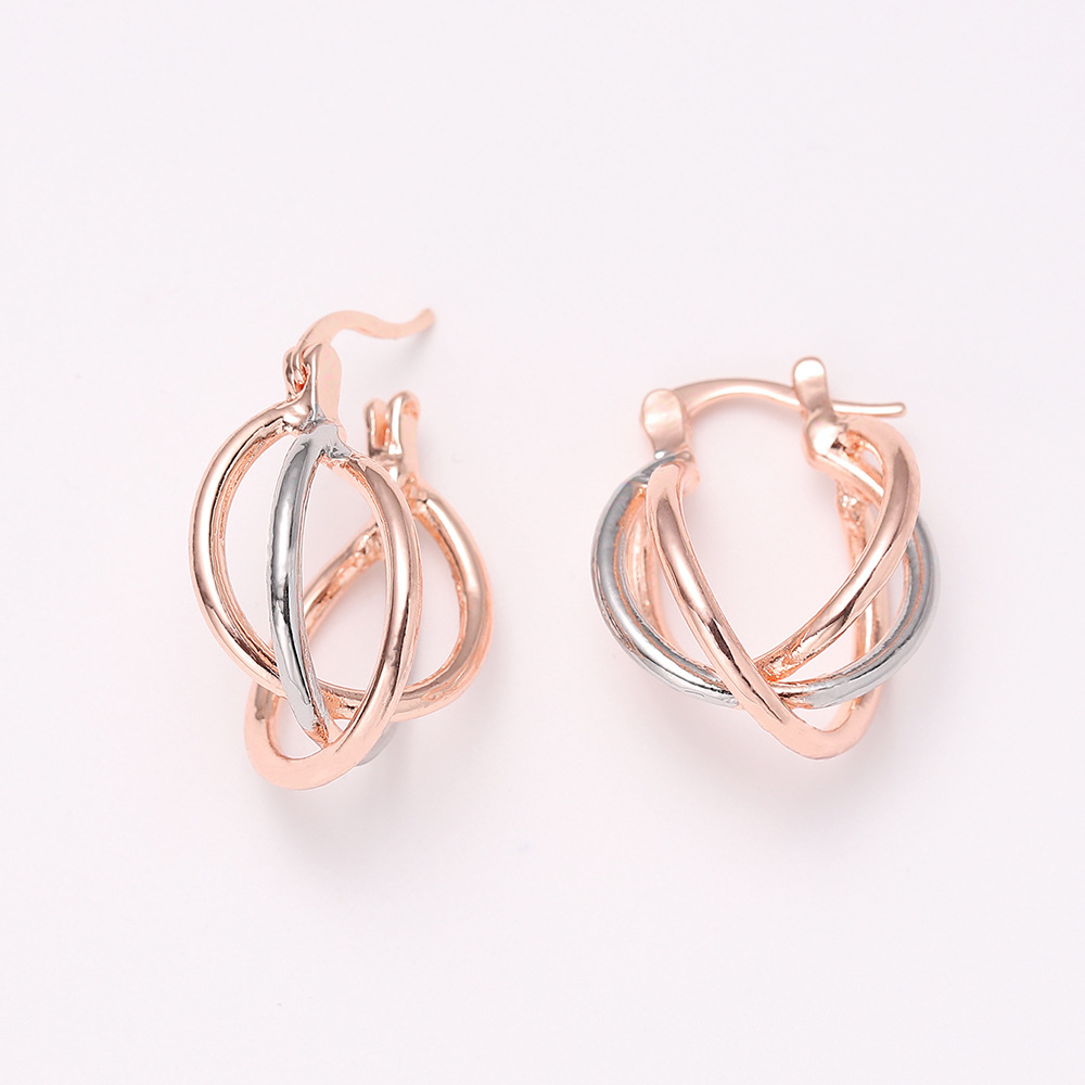 Simple Style Color Block Metal Plating Rose Gold Plated Women's Earrings display picture 2