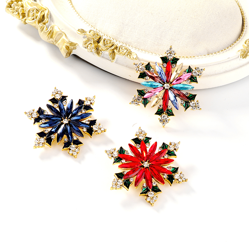 Modern Style Snowflake Alloy Inlay Rhinestones Women's Brooches display picture 3