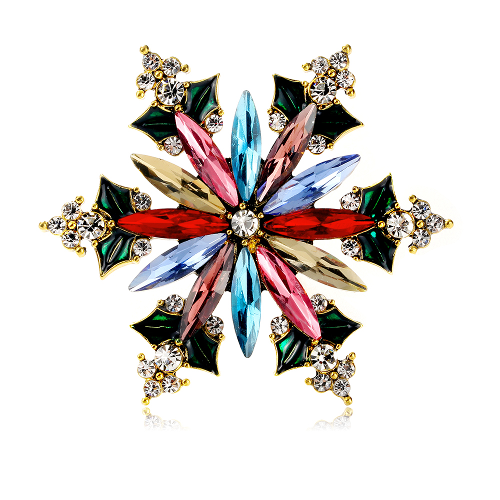 Modern Style Snowflake Alloy Inlay Rhinestones Women's Brooches display picture 4