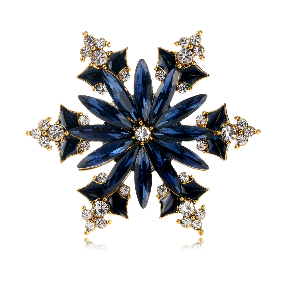 Modern Style Snowflake Alloy Inlay Rhinestones Women's Brooches display picture 2