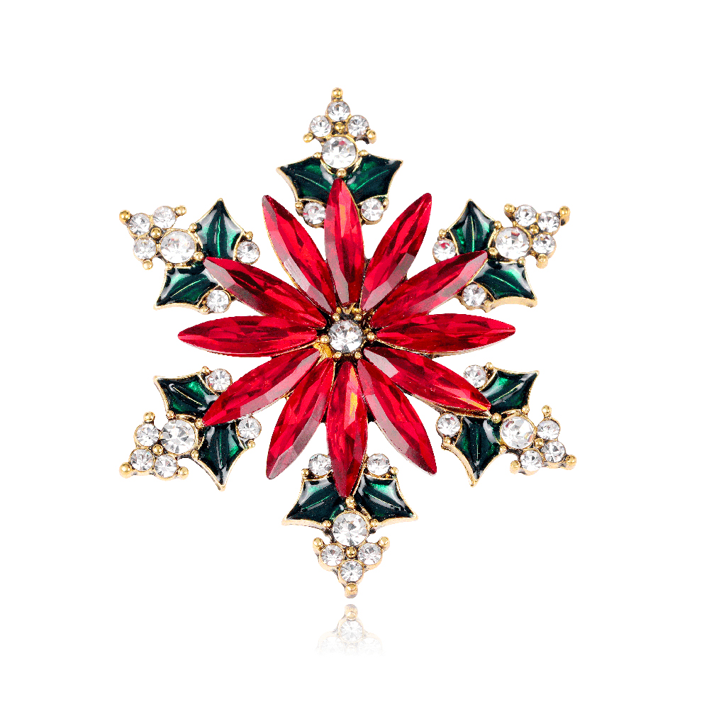 Modern Style Snowflake Alloy Inlay Rhinestones Women's Brooches display picture 1