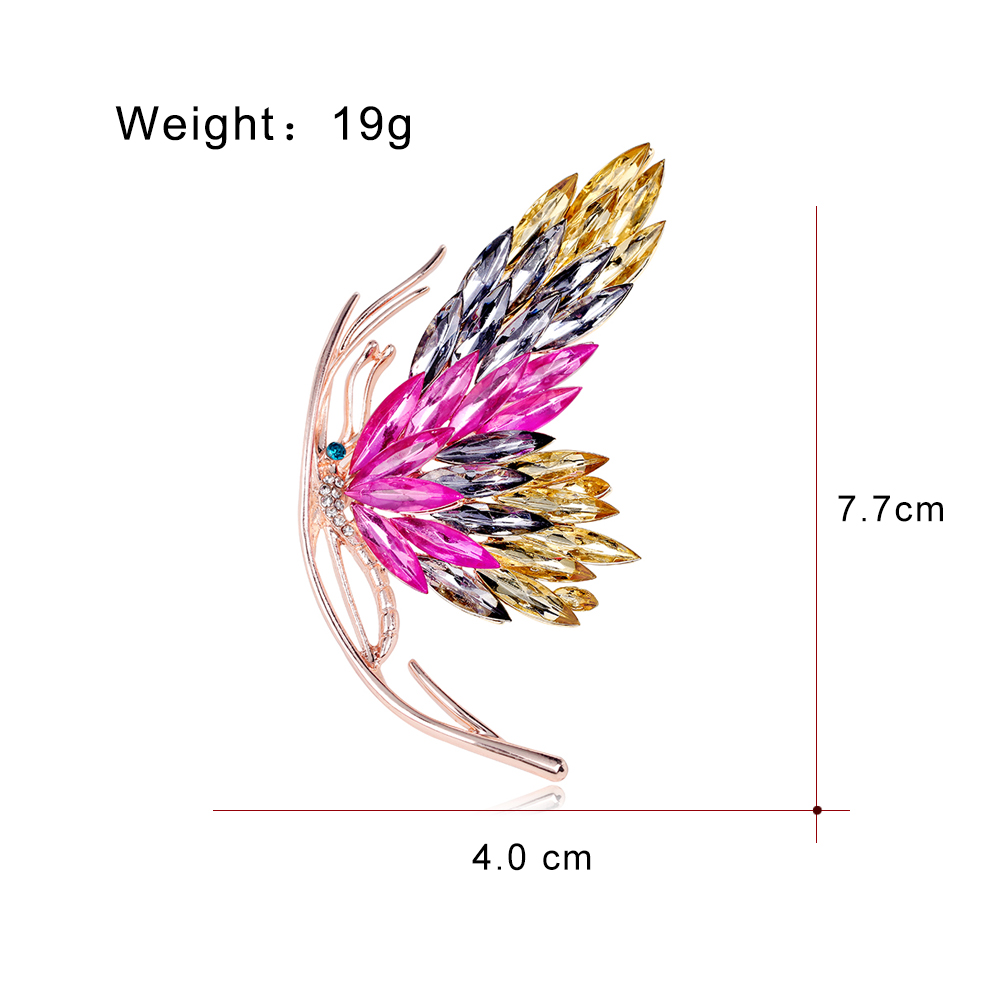Ins Style Brillant Animal Papillon Flocon De Neige Alliage Incrustation Acrylique Strass Unisexe Broches display picture 5