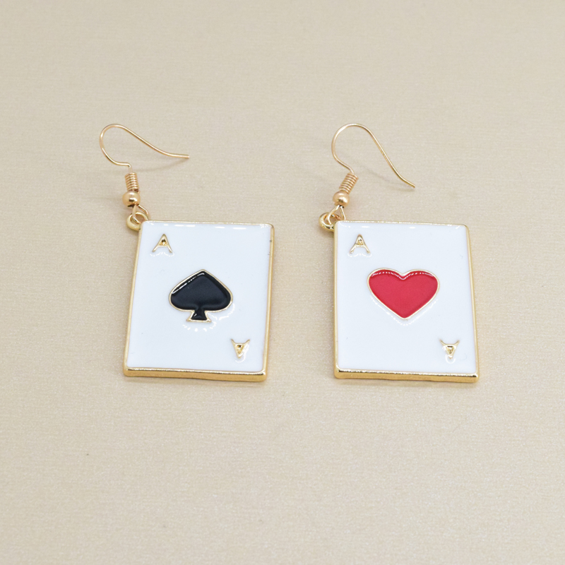 Casual Simple Style Poker Alloy Enamel Women's Ear Hook display picture 4