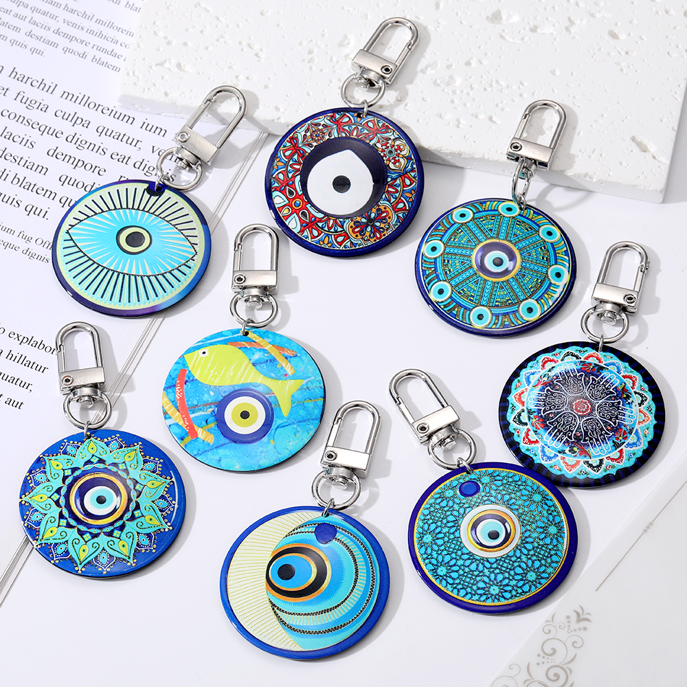 Vintage Style Ethnic Style Bohemian Devil's Eye Arylic Bag Pendant Keychain display picture 10