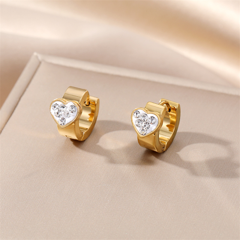 1 Pair Elegant Round Heart Shape Stainless Steel Artificial Pearl Plating Inlay Zircon Drop Earrings display picture 8