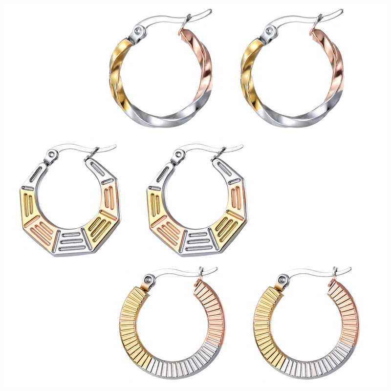 1 Pair Ins Style Geometric Stainless Steel Plating Earrings display picture 5