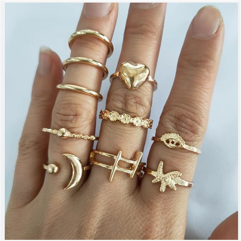 Retro Punk Animal Moon Skull Alloy Plating Hollow Out Inlay Artificial Gemstones Artificial Pearls Artificial Diamond Gold Plated Silver Plated Women's Wide Band Ring Open Ring Rings display picture 19