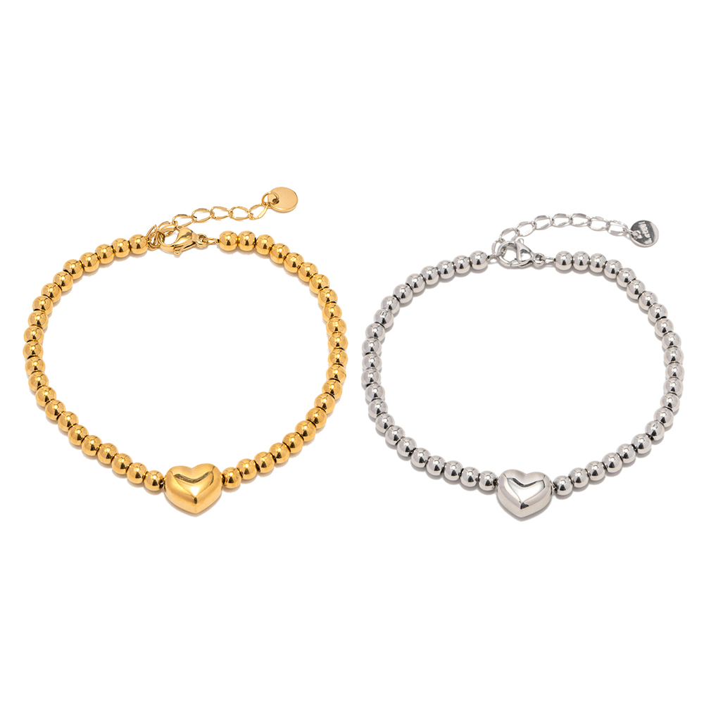 Classic Style Heart Shape Stainless Steel Plating Gold Plated Bracelets display picture 1