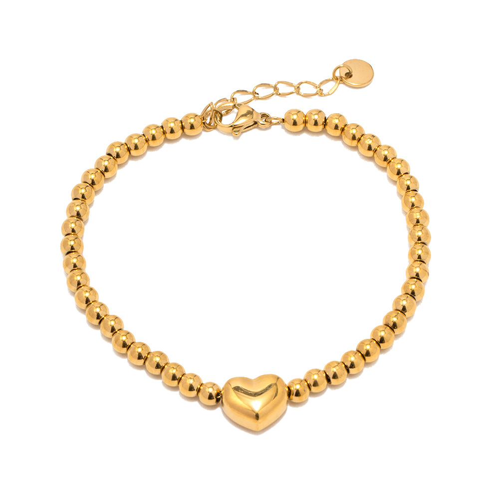 Classic Style Heart Shape Stainless Steel Plating Gold Plated Bracelets display picture 7