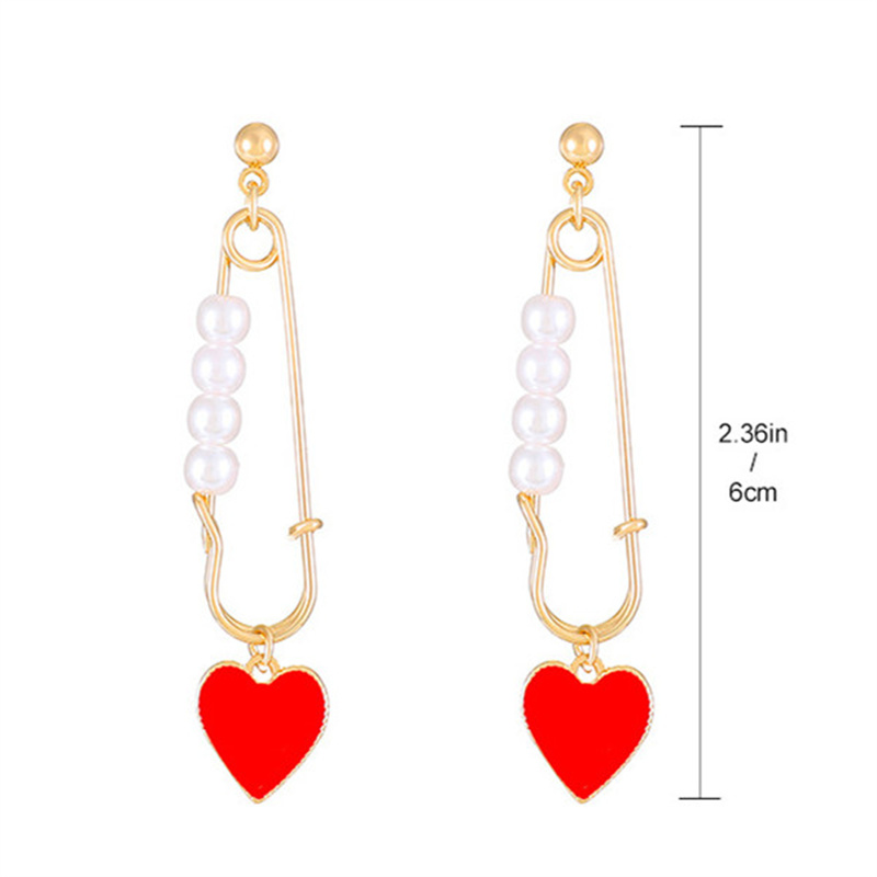 Casual Modern Style Heart Shape Key Alloy Metal Copper Asymmetrical Pearl Plating 18k Gold Plated Gold Plated Silver Plated Women's Drop Earrings display picture 13