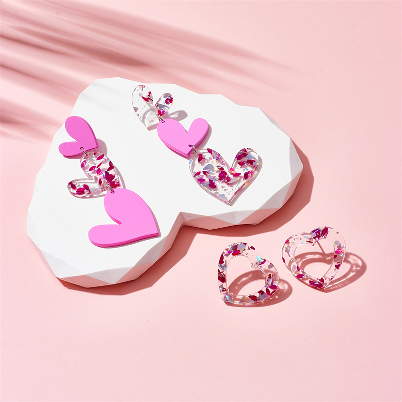 Sweet Heart Shape Arylic Women's Drop Earrings display picture 3