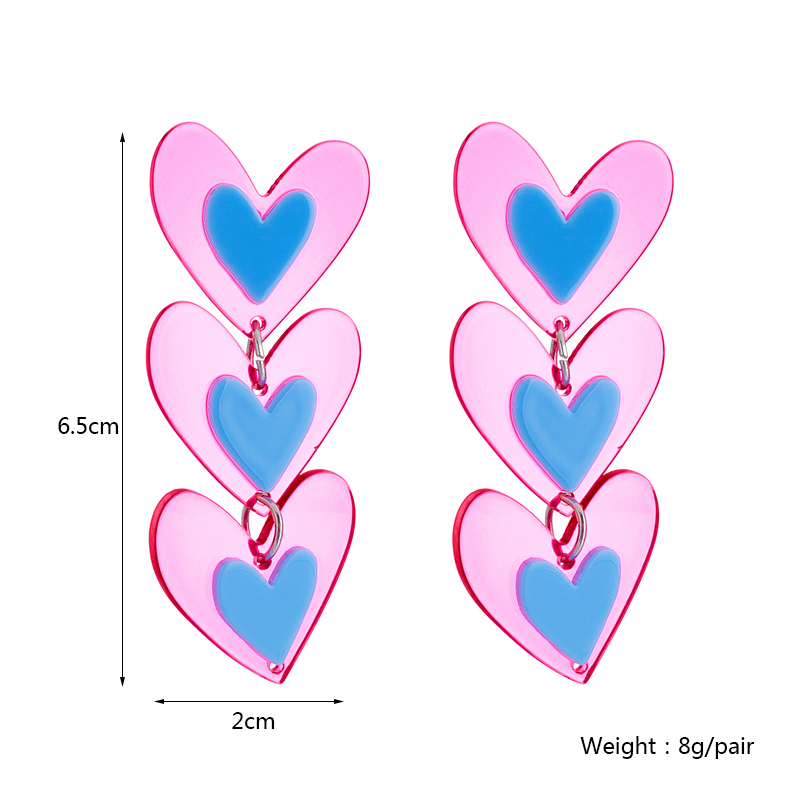 Vacation Heart Shape Arylic Women's Drop Earrings display picture 1